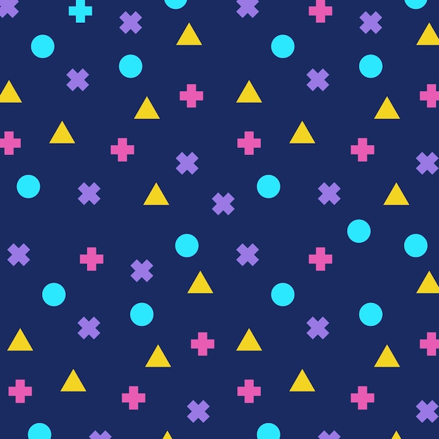 Geometric background with different colorful geometric shapes