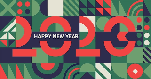 Vector geometric banner for 2023 new year