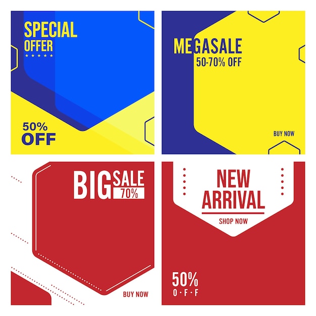 Geometric banner template business promotion ecommerce vector design