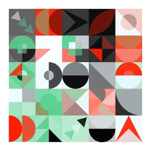 Vector geometric bauhaus pattern design. abstract background design template. vector shape and modern art.