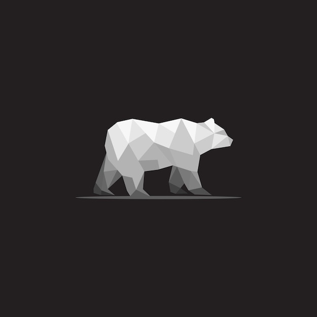 geometric bear business logo design vector