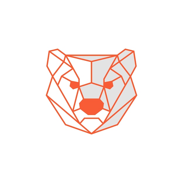 Geometric Bear Head Logo Design