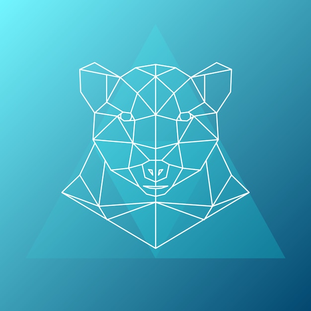 Vector geometric bear illustration.