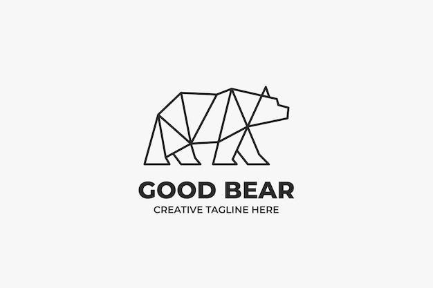 Geometric Bear Monoline Business Logo