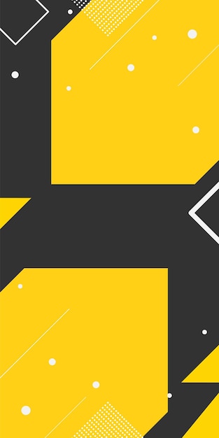 Vector geometric black and yellow vertical background