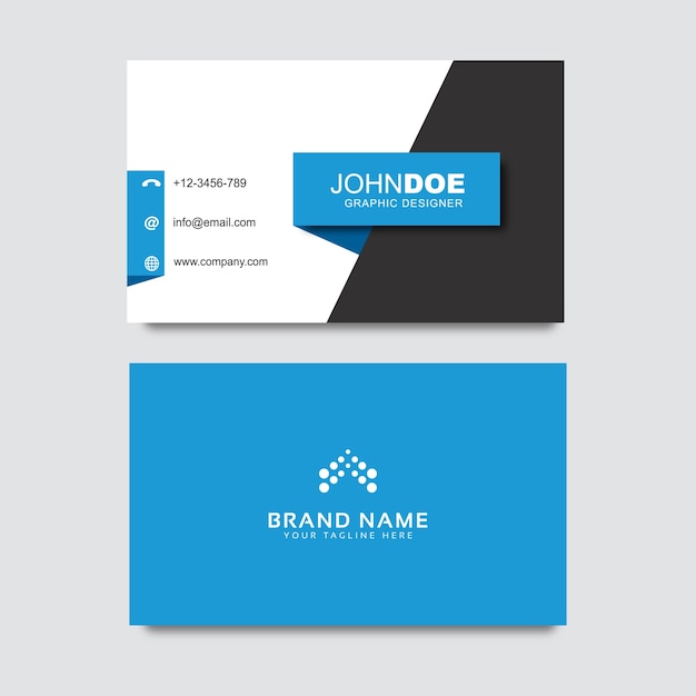 Geometric blue business card template