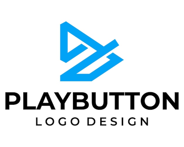 Geometric bold play button geometric logo design.