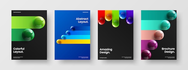 Geometric booklet A4 design vector concept bundle