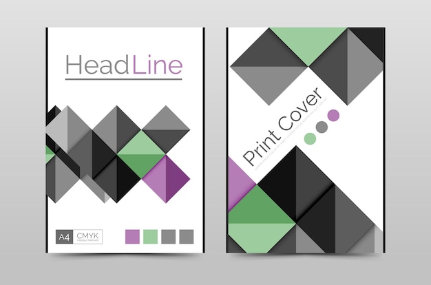 Vector geometric brochure front page