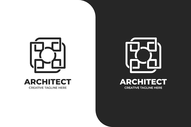 Logo semplice di architettura geometrica dell'edificio