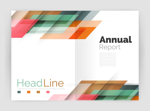 Geometric business annual report templates modern brochure flyer template