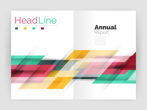 Geometric business annual report templates modern brochure flyer template