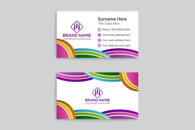 Vector geometric business card design template