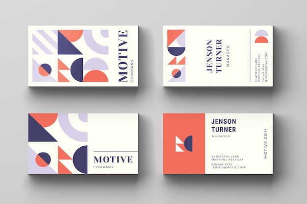 Vector geometric business card template