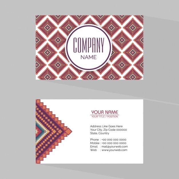 Geometric business card with square shapes