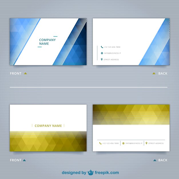 Vector geometric business cards pack