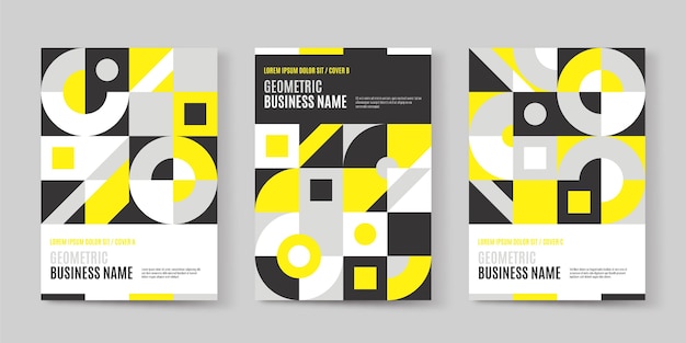 Vector geometric business cover collection
