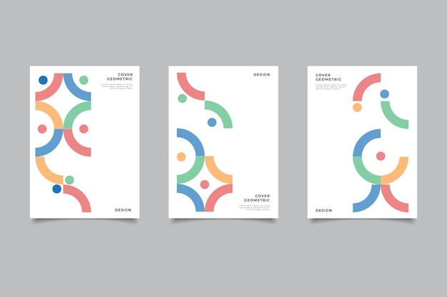 Geometric business cover design collection