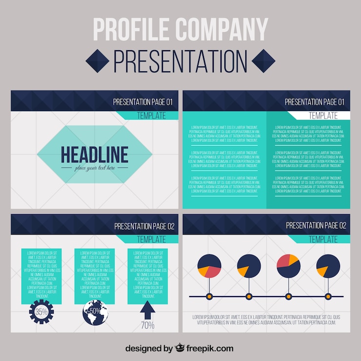 Vector geometric business presentation