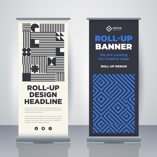 Вектор geometric business roll up standee design banner шаблон презентации и брошюры геометрический xbanner и флагбаннер рекламы векторная иллюстрация