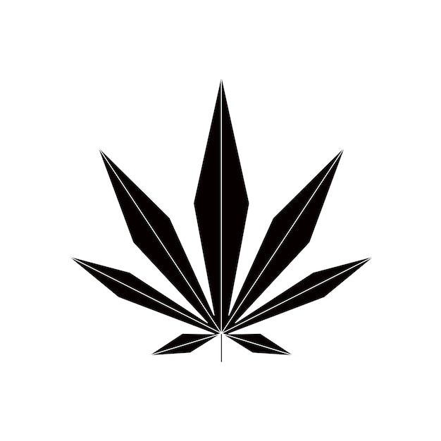 Vector geometric cannabis hemp cbd marijuana leaf