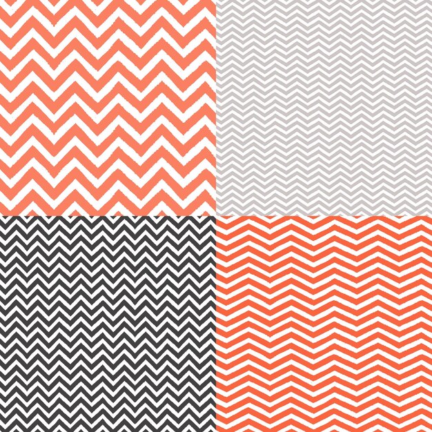 Geometric chevron seamless patterns set