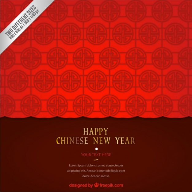 Geometric chinese new year background in red tones