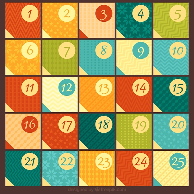 Geometric christmas advent calendar