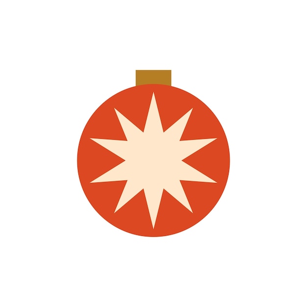 Геометрический рождественский элемент изолированный вектор Зимний праздник мозаика геометрический красный Рождественский бал нарисован в абстрактных формах Минималистская новогодняя декоративная иллюстрация красного цвета