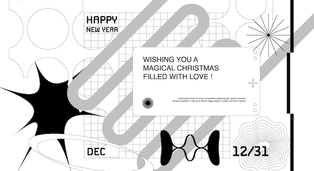 geometric christmas new year card