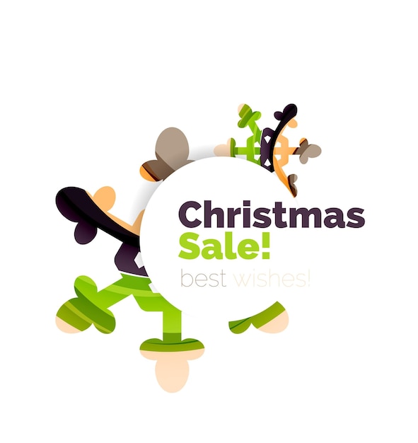 Geometric Christmas sale or promotion ad banner