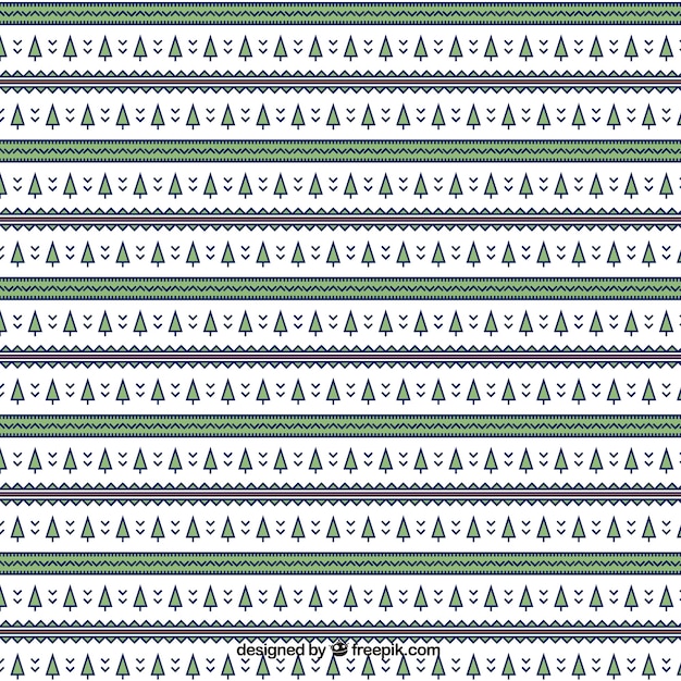 Vector geometric christmas trees pattern