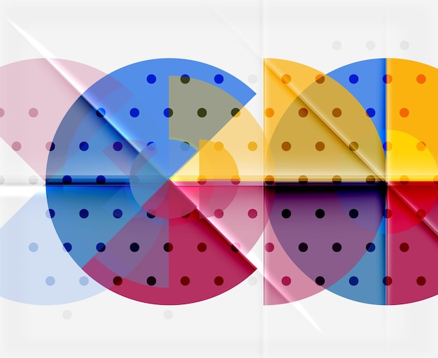 幾何学的な円の抽象的なバナー ベクトル図