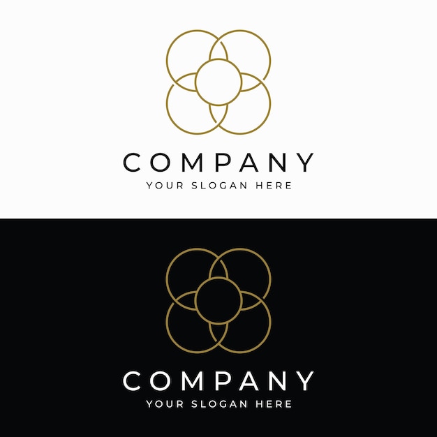 Geometric circle abstract logo design with modern unique and creative idea