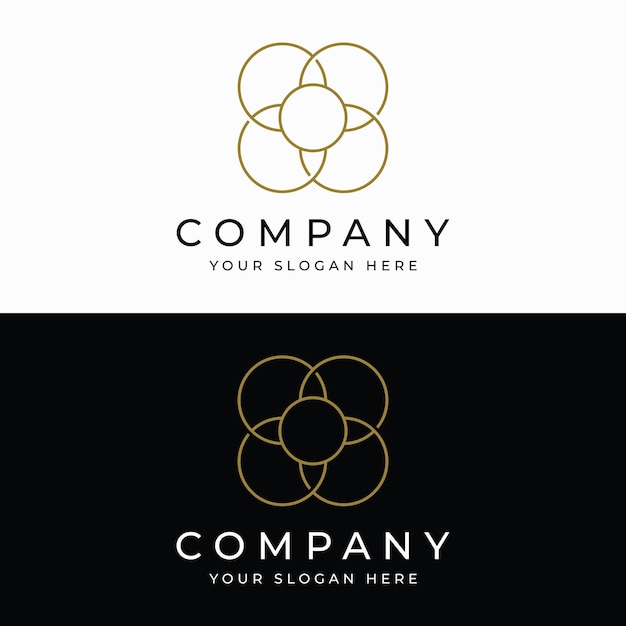 Geometric circle abstract logo design with modern unique and creative idea