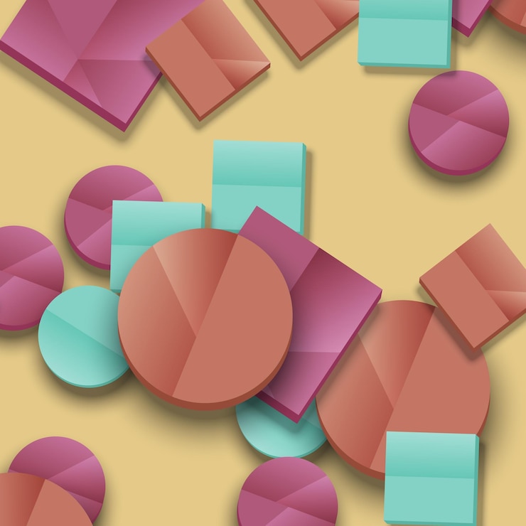 Vector geometric circles and rectangles background