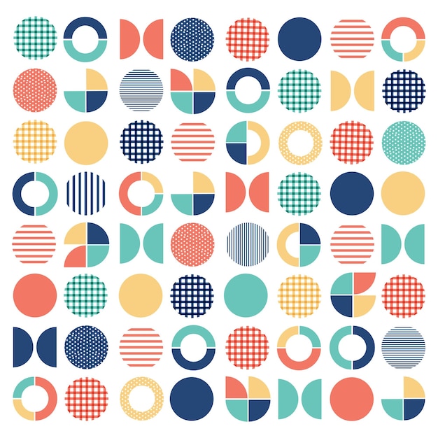 Vector geometric colorful mixed circle seamless pattern background vector illustration