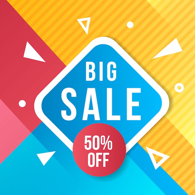 Vector geometric colorful sale banner