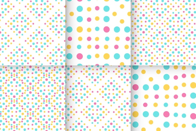 Vector geometric colorful seamless baby dot pattern