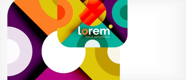 geometric colorful shapes composition abstract background minimal dynamic design