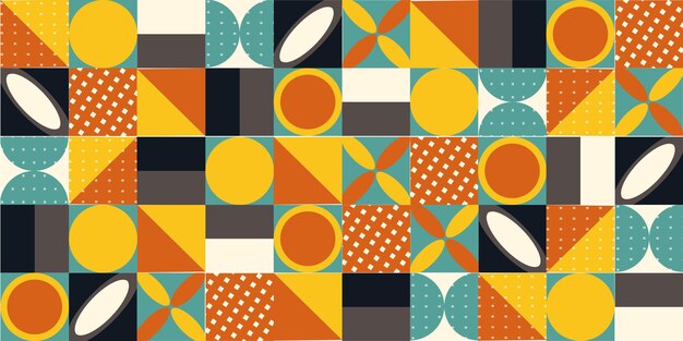 Geometric colorful vector pattern. trendy geometric elements. retro poster design