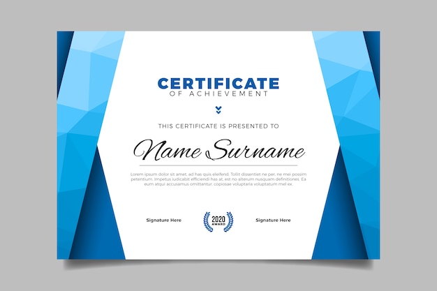 Geometric concept for certificate template