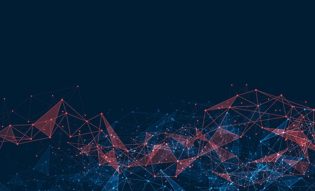 geometric connected background connecting dots and lines global network connection