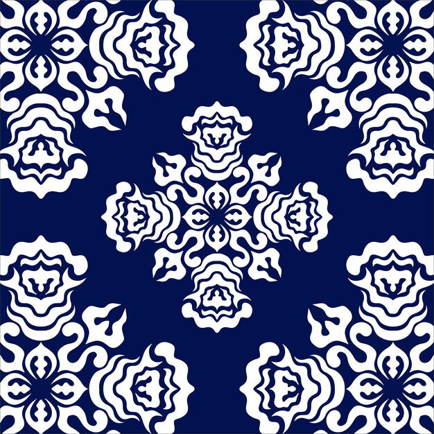 Geometric cool abstract floral pattern