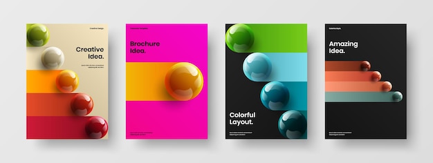 Geometric corporate brochure design vector template collection