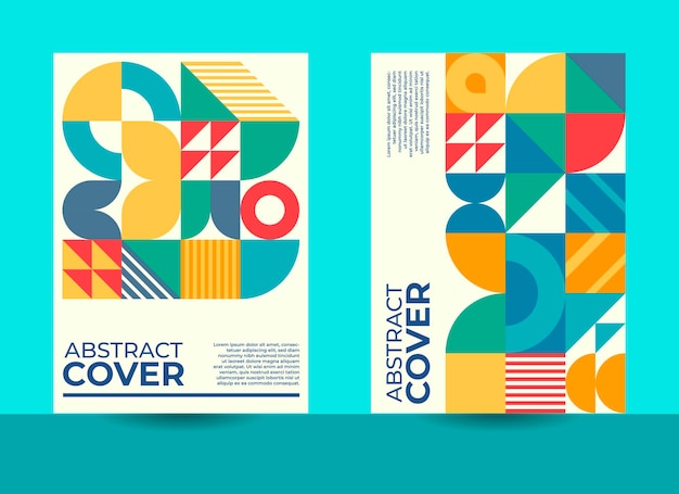 geometric cover design, bauhaus cover design, geometric pattern design, annual report cover design