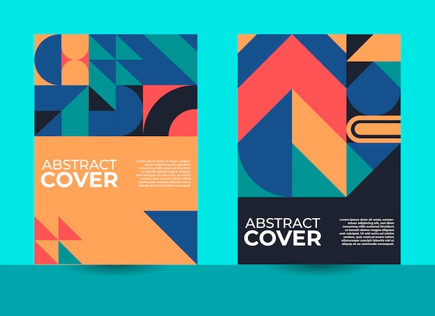 Geometric cover design bauhaus cover design retro design annual report design