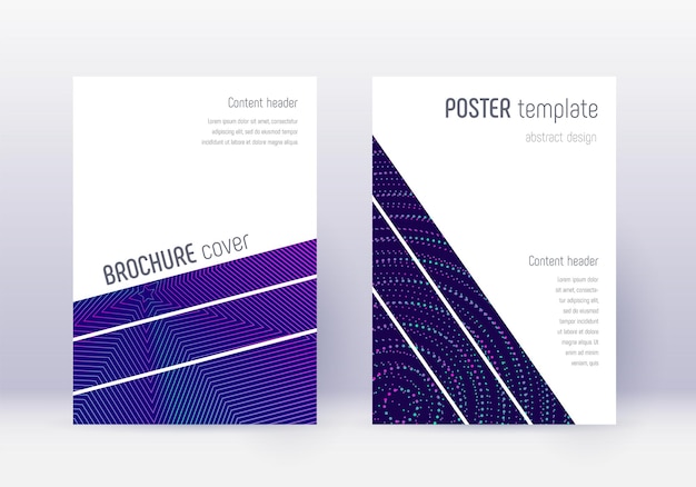 Geometric cover design template set Neon abstract