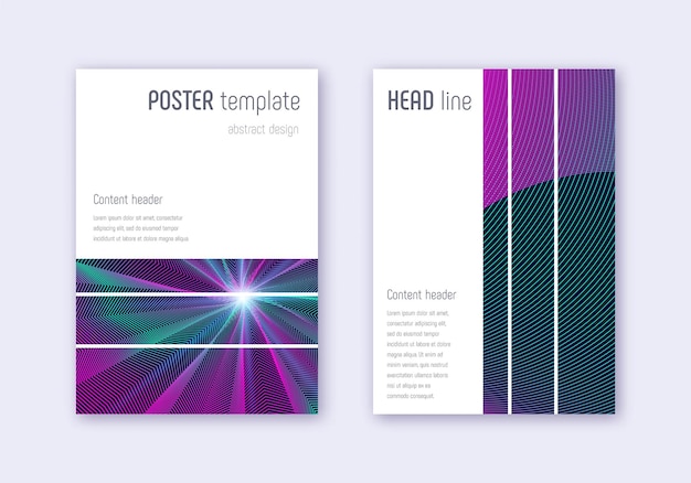 Geometric cover design template set Neon abstract