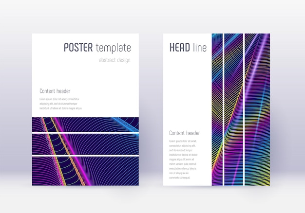 Geometric cover design template set Rainbow abstr